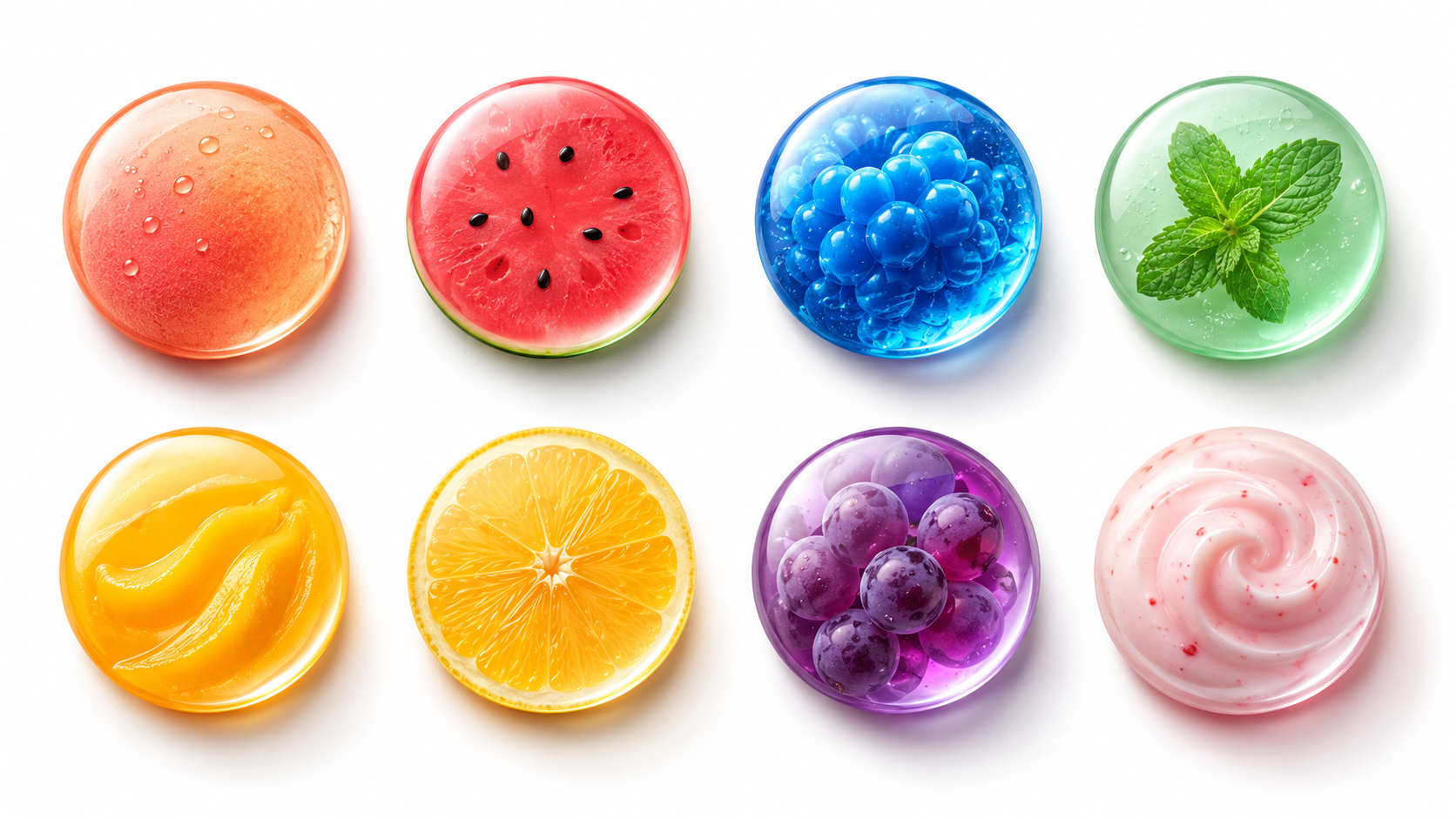 A colorful assortment for flavor browsing